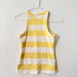 Anthropologie Yellow and White Striped Tank Top